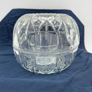 Homco Fairy Lamp Candle Holder Clear Glass Vintage Diamond Cut Votive USA Made